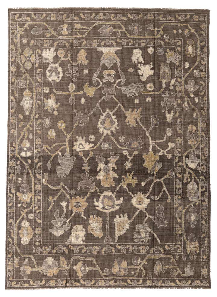 9' x 12' 4 Hand Knotted Oushak Wool Rug