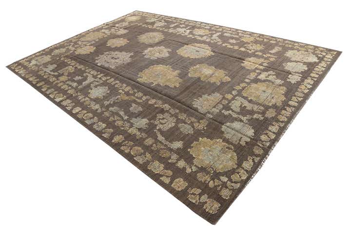 9' 1 x 12' 10 Hand Knotted Oushak Wool Rug