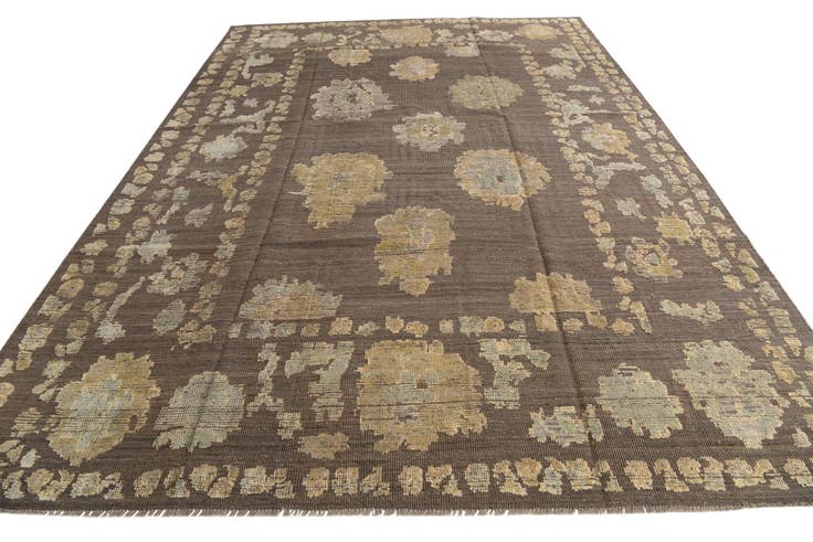Detail image of 9' 1 x 12' 10 Hand Knotted Oushak Wool Rug
