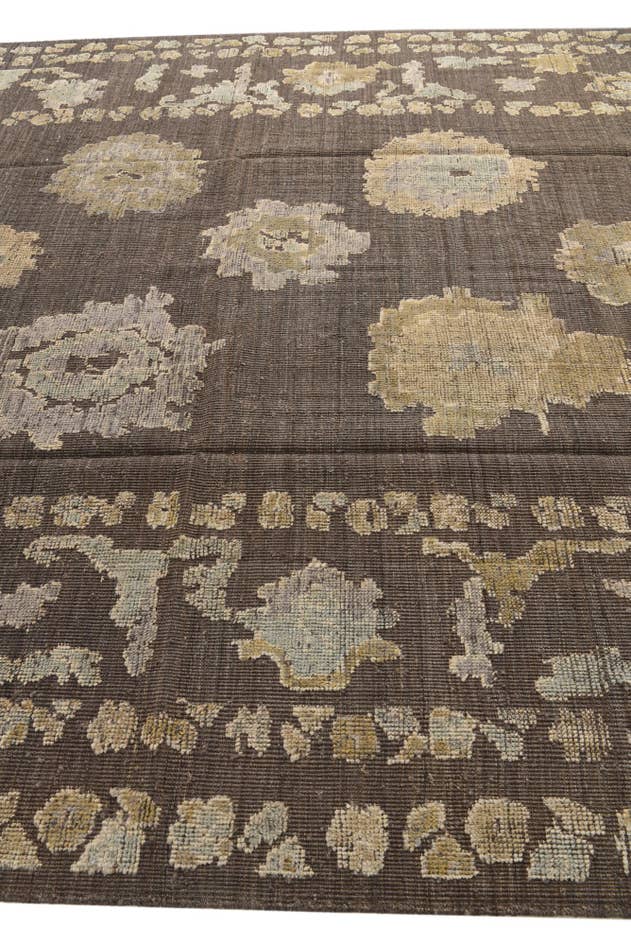 Detail image of 9' 1 x 12' 10 Hand Knotted Oushak Wool Rug