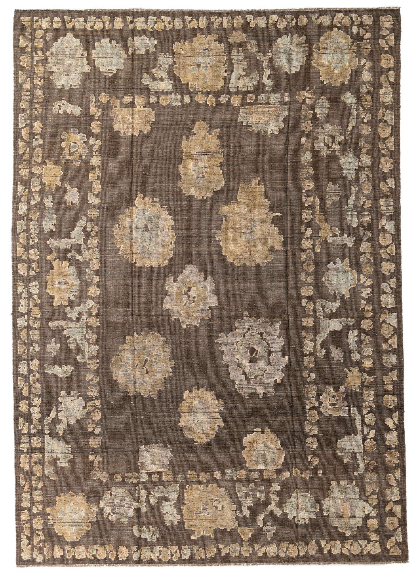9' 1 x 12' 10 Hand Knotted Oushak Wool Rug