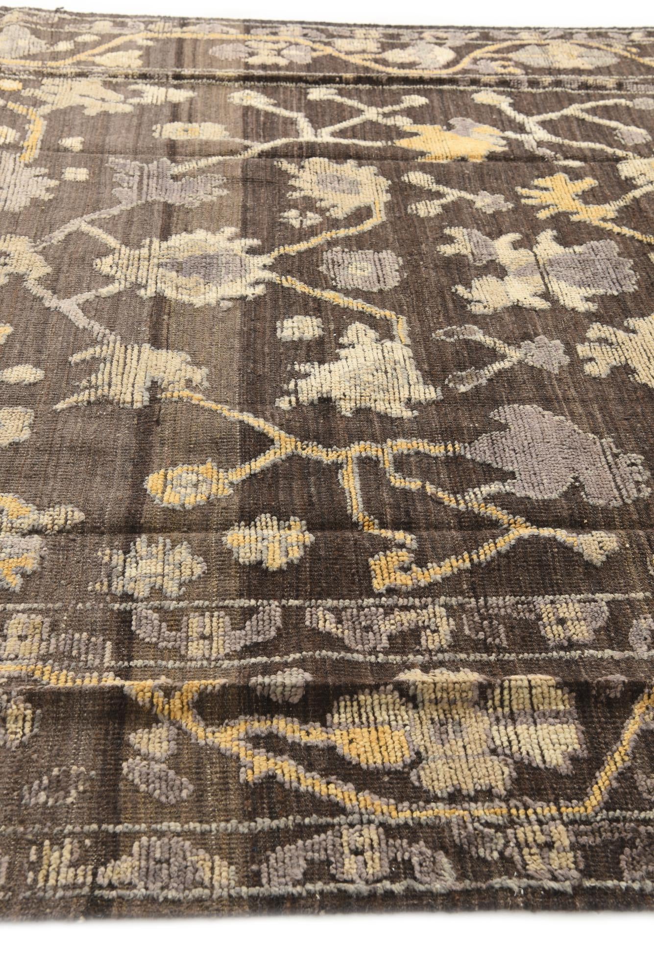 8' x 10' 3 Hand Knotted Oushak Wool Rug