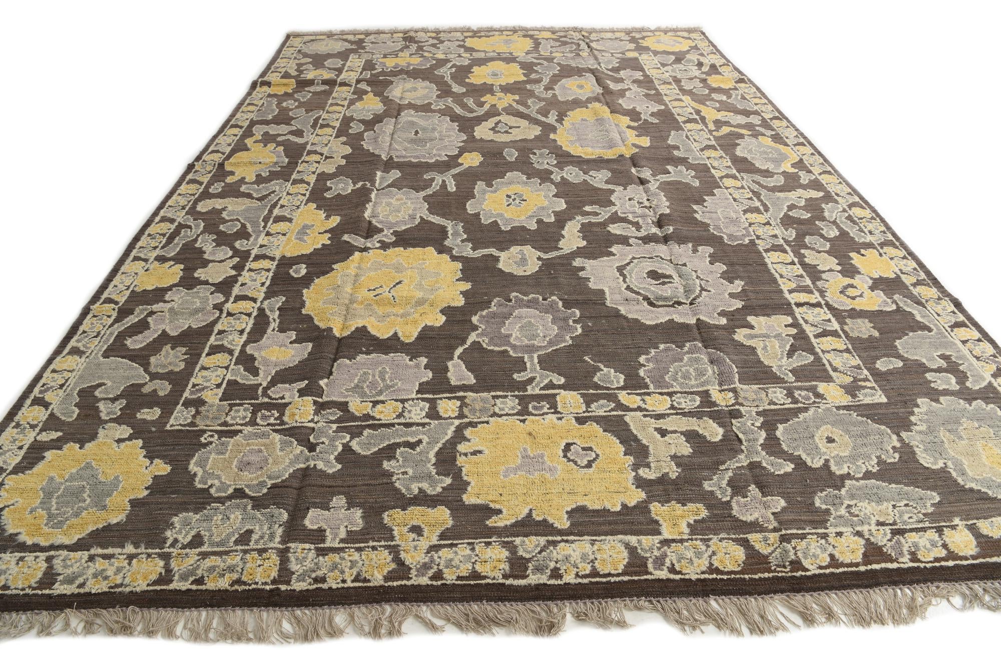 9' 8 x 14' 3 Hand Knotted Oushak Wool Rug