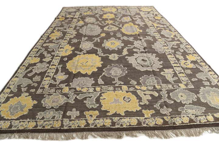 9' 8 x 14' 3 Hand Knotted Oushak Wool Rug