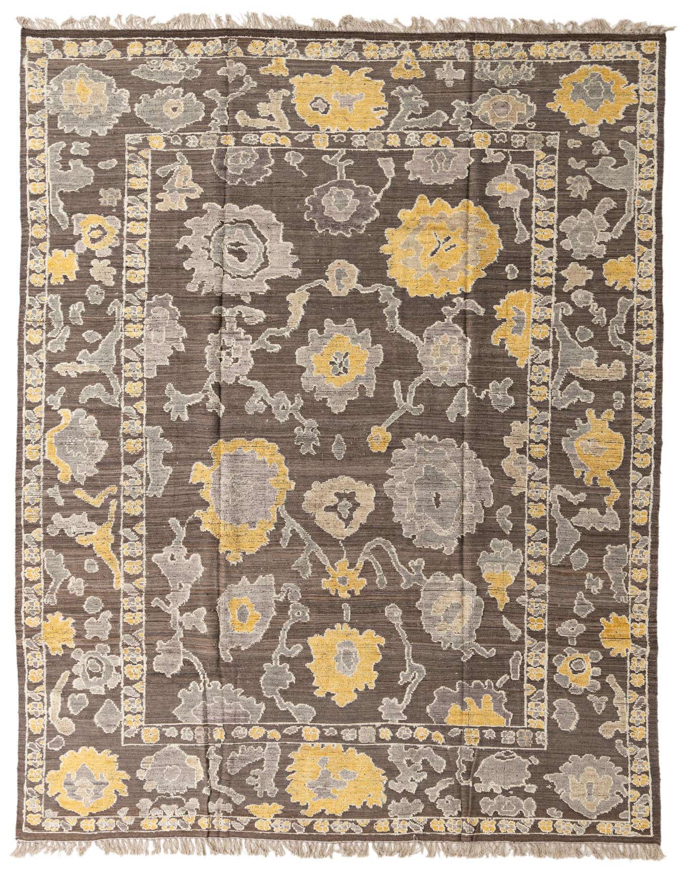 9' 8 x 14' 3 Hand Knotted Oushak Wool Rug