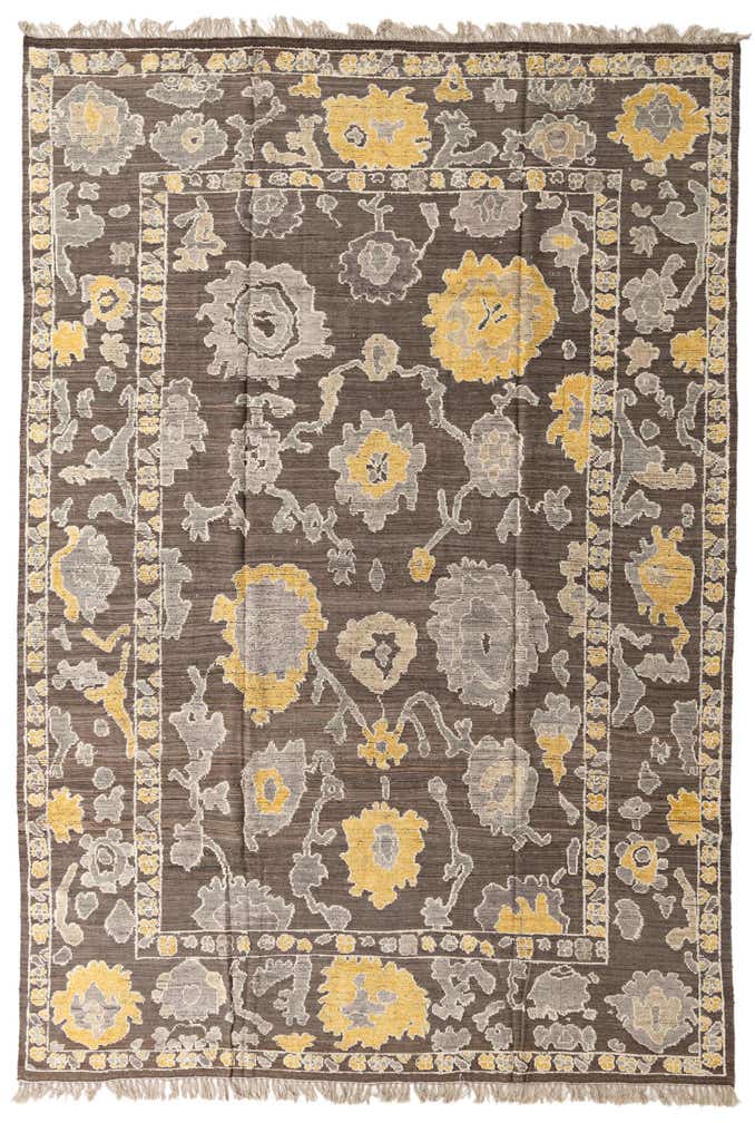 9' 8 x 14' 3 Hand Knotted Oushak Wool Rug