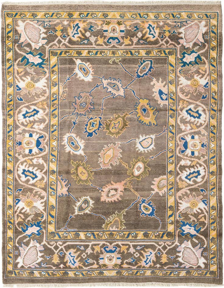 Detail image of 5' 3 x 8' 5 Hand Knotted Oushak Rug