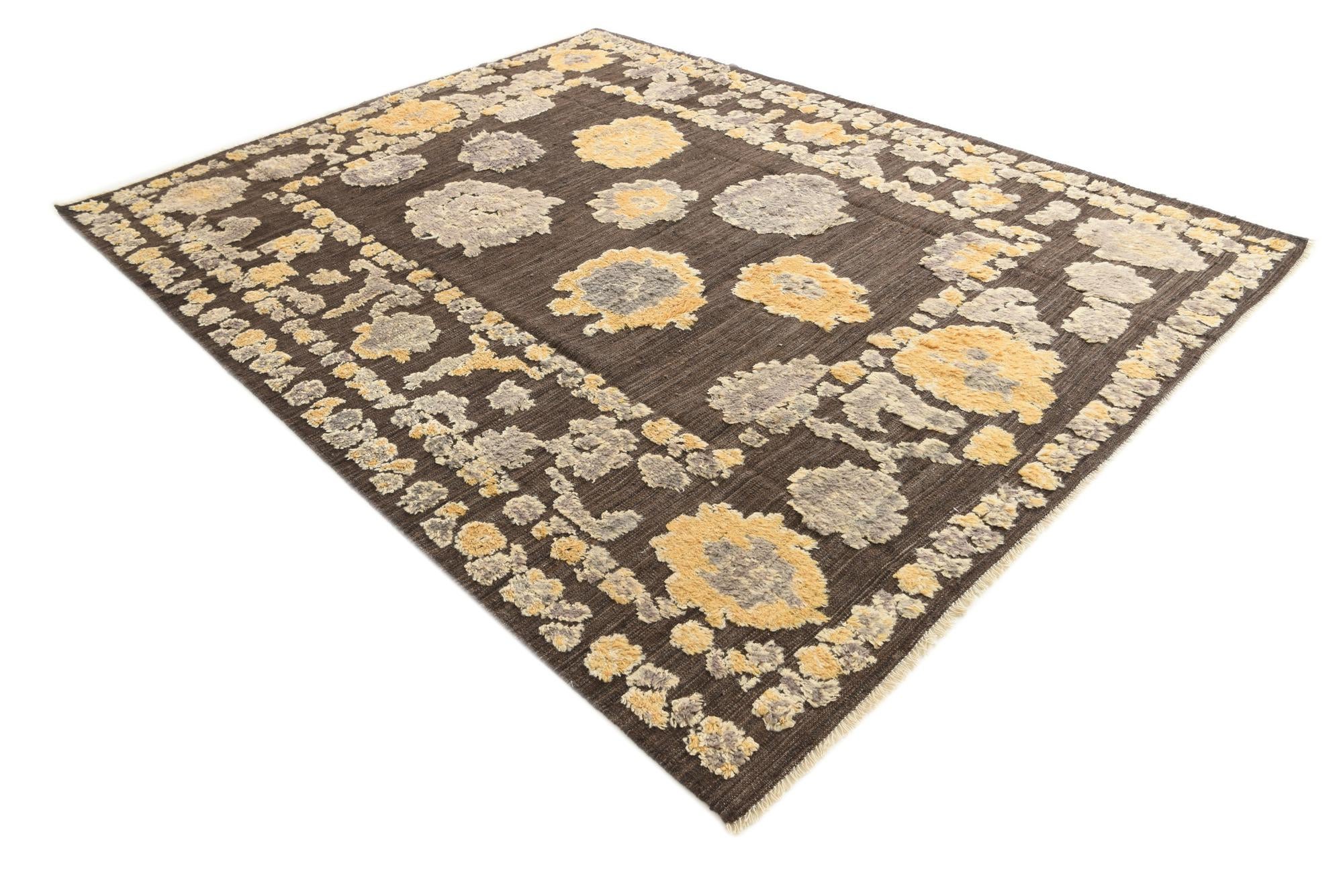 8' x 10' 3 Hand Knotted Oushak Wool Rug
