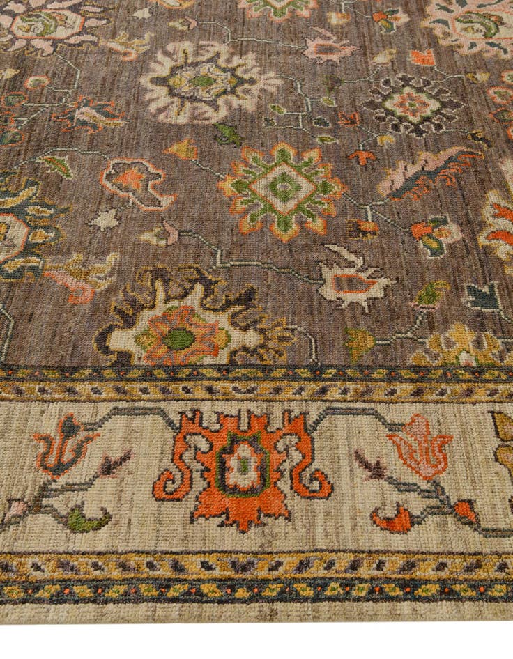 Detail image of 7' 10 x 9' 10 Hand Knotted Oushak Wool Rug