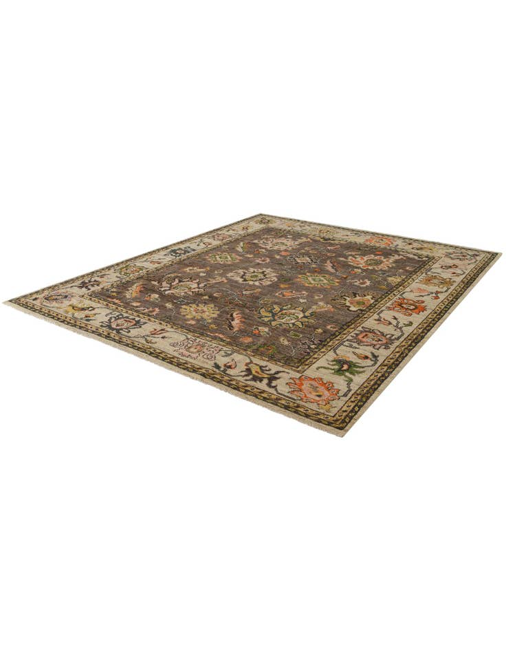 Detail image of 7' 10 x 9' 10 Hand Knotted Oushak Wool Rug