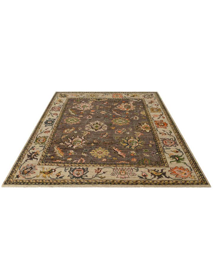 7' 10 x 9' 10 Hand Knotted Oushak Wool Rug