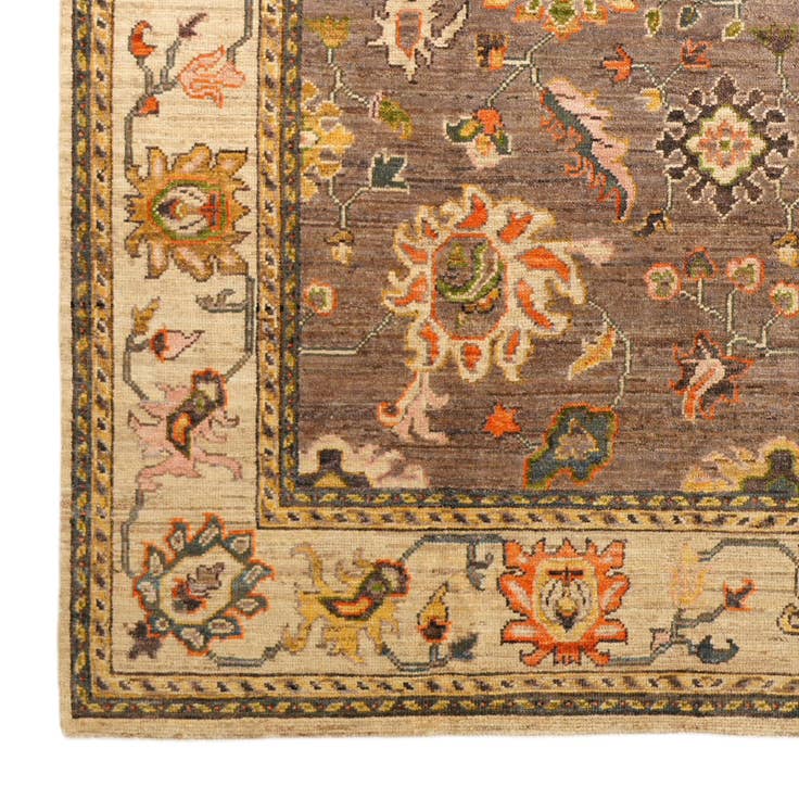 Detail image of 7' 10 x 9' 10 Hand Knotted Oushak Wool Rug