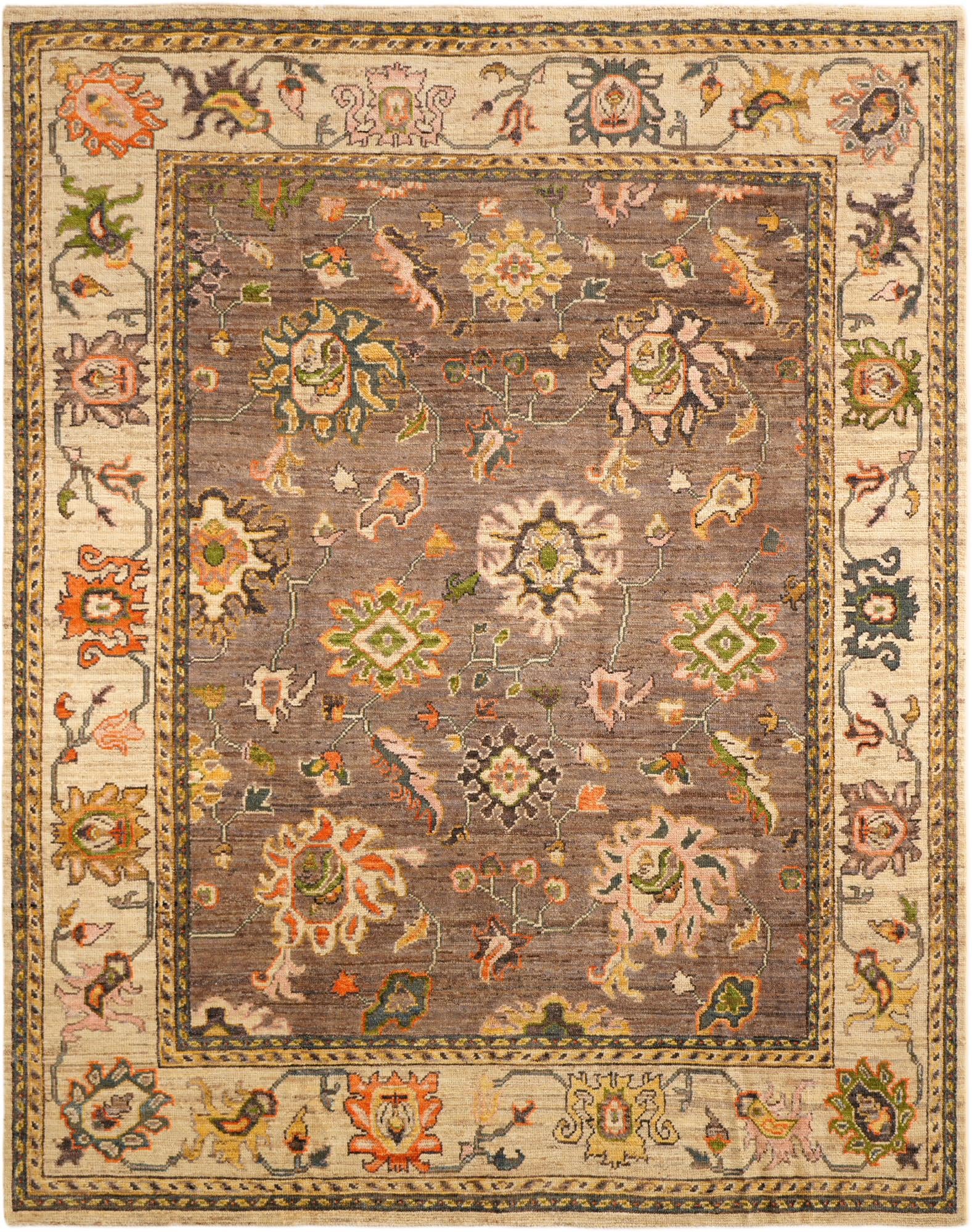 7' 10 x 9' 10 Hand Knotted Oushak Wool Rug