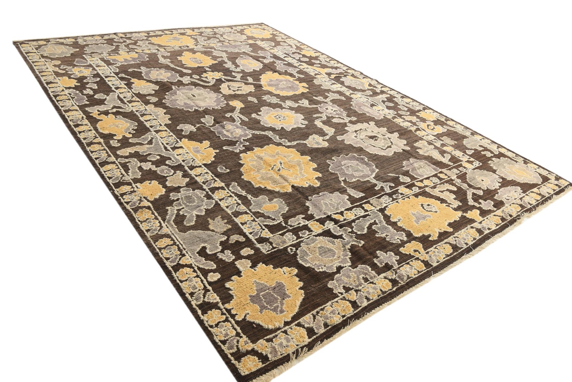 10' 4 x 14' 4 Hand Knotted Oushak Wool Rug