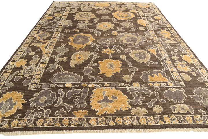 9' 3 x 12' 5 Hand Knotted Oushak Wool Rug