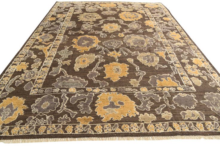 Detail image of 9' 3 x 12' 5 Hand Knotted Oushak Wool Rug