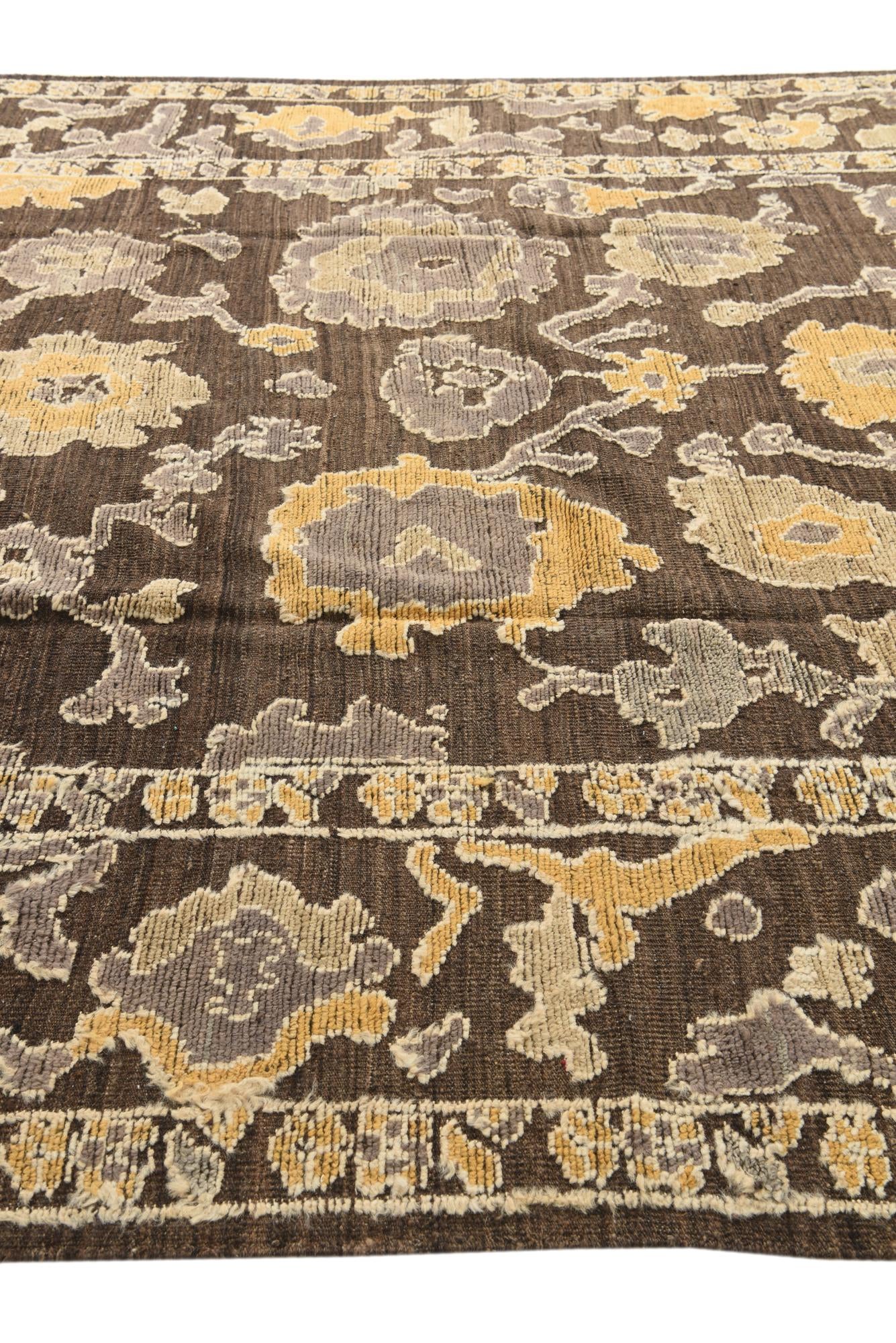 9' 3 x 12' 5 Hand Knotted Oushak Wool Rug