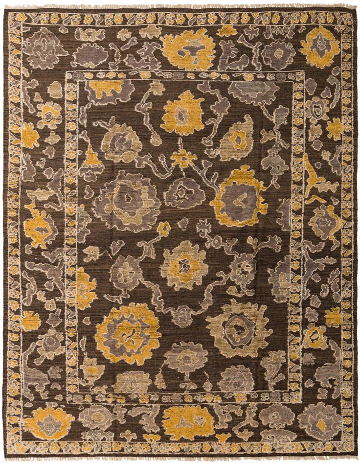 Detail image of 9' 3 x 12' 5 Hand Knotted Oushak Wool Rug