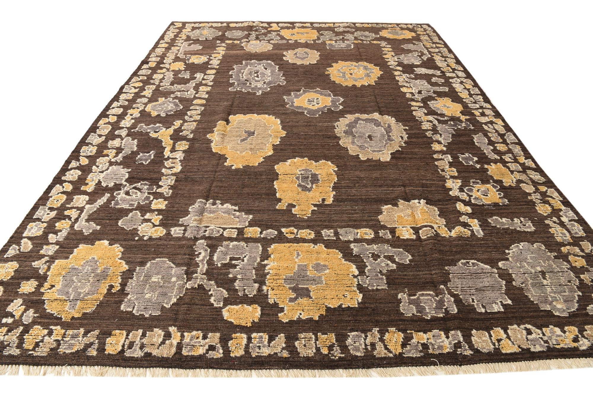 10' x 13' 9 Hand Knotted Oushak Wool Rug