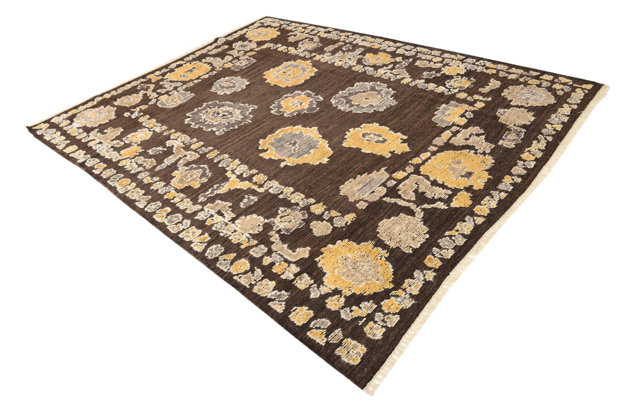8' 2 x 10' 3 Hand Knotted Oushak Wool Rug