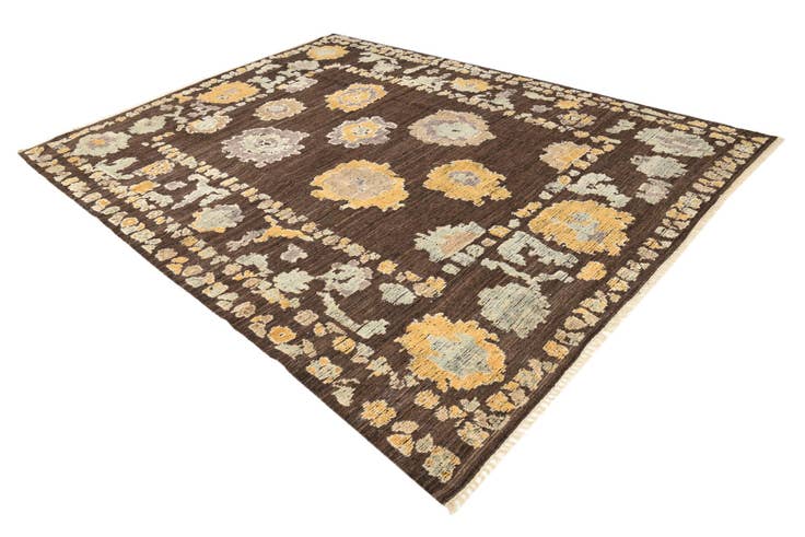 Detail image of 9' 1 x 12' Hand Knotted Oushak Wool Rug