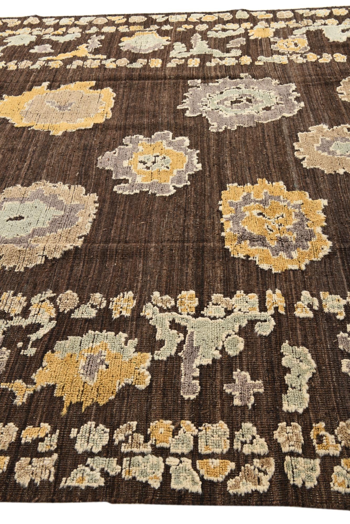 9' 1 x 12' Hand Knotted Oushak Wool Rug