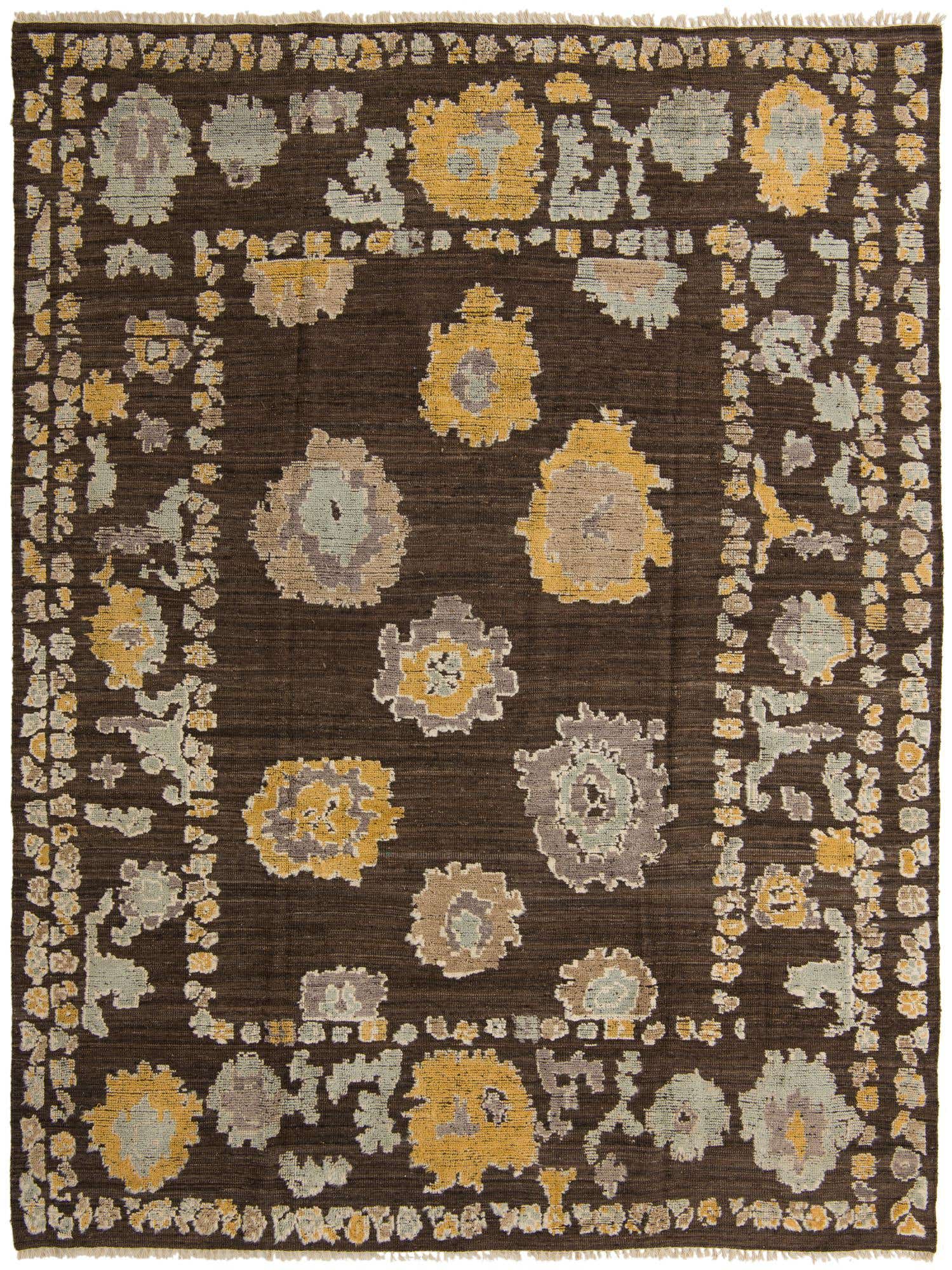 9' 1 x 12' Hand Knotted Oushak Wool Rug