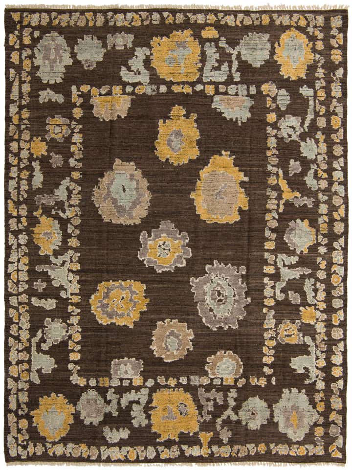 9' 1 x 12' Hand Knotted Oushak Wool Rug