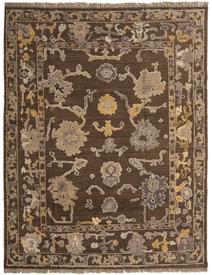 Detail image of 8' 2 x 10' 5 Hand Knotted Oushak Wool Rug
