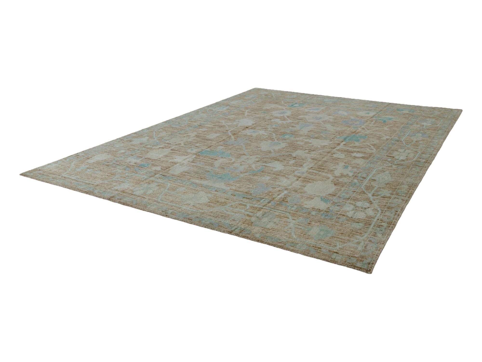 10' 2 x 14' 2 Hand Knotted Oushak Wool Rug