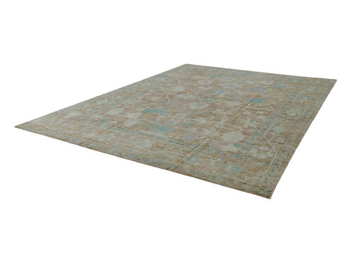 10' 2 x 14' 2 Hand Knotted Oushak Wool Rug
