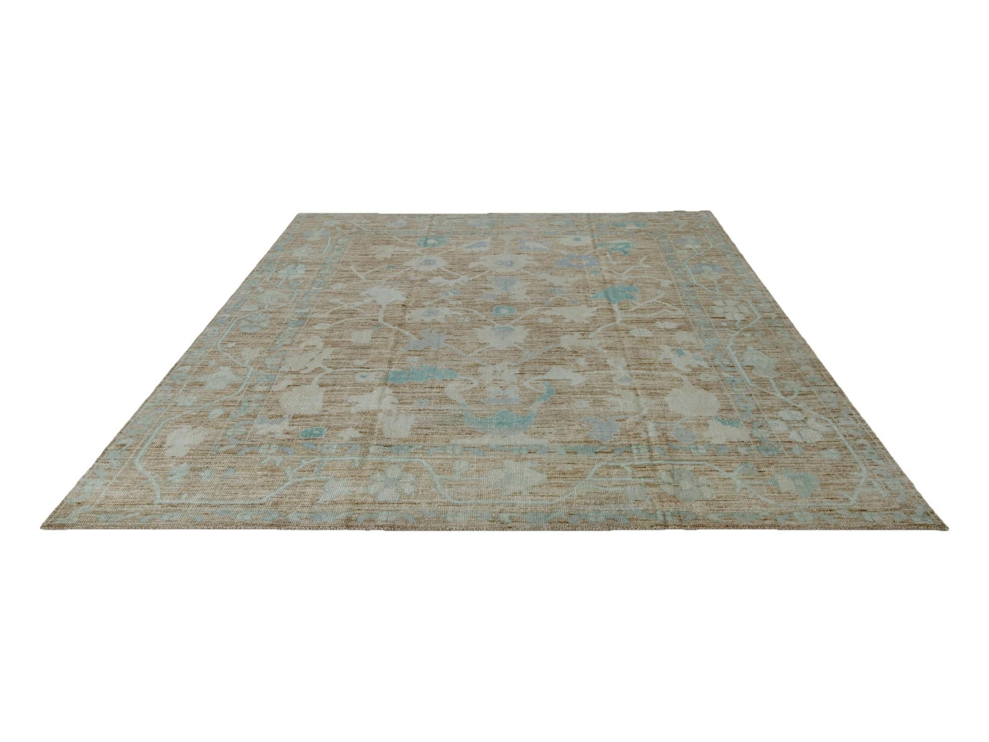 10' 2 x 14' 2 Hand Knotted Oushak Wool Rug