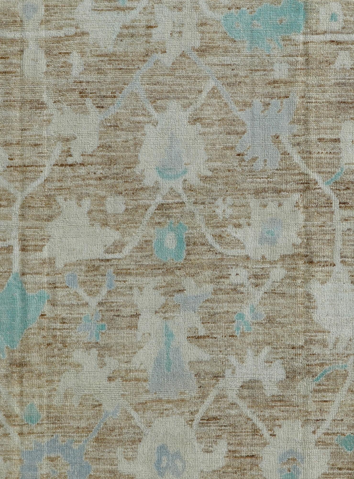 10' 2 x 14' 2 Hand Knotted Oushak Wool Rug