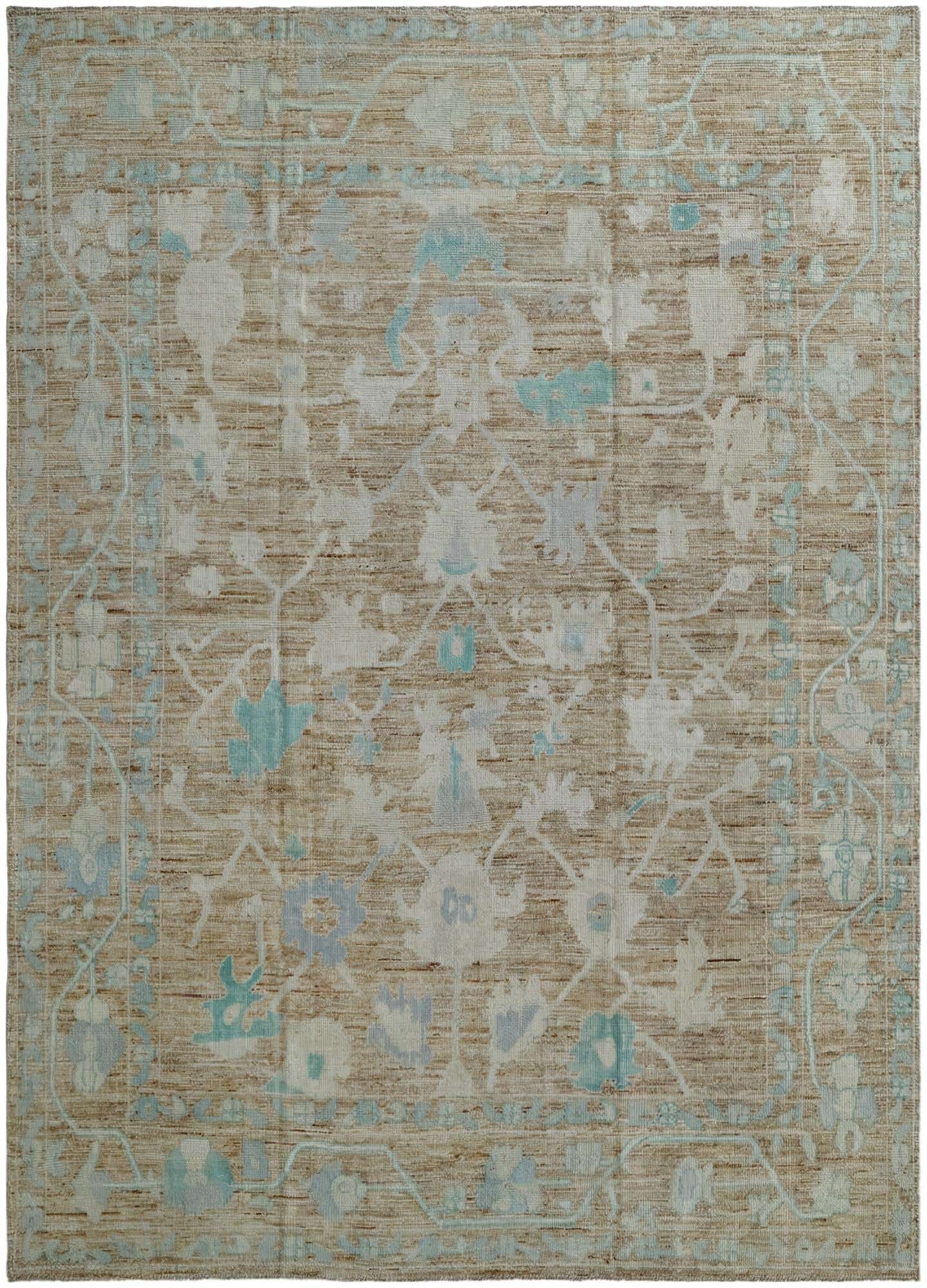 10' 2 x 14' 2 Hand Knotted Oushak Wool Rug