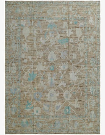 10' 2 x 14' 2 Hand Knotted Oushak Wool Rug