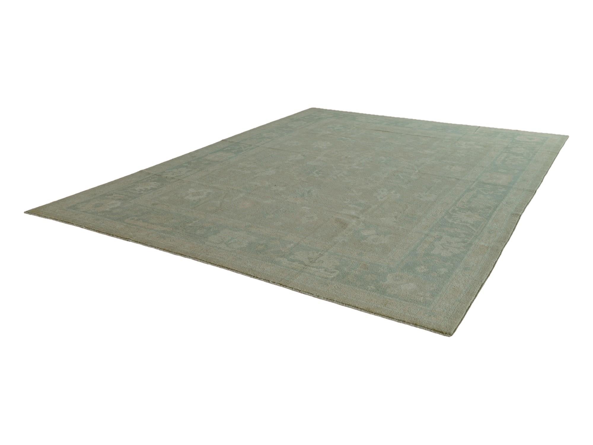 10' x 13' 8 Hand Knotted Oushak Wool Rug
