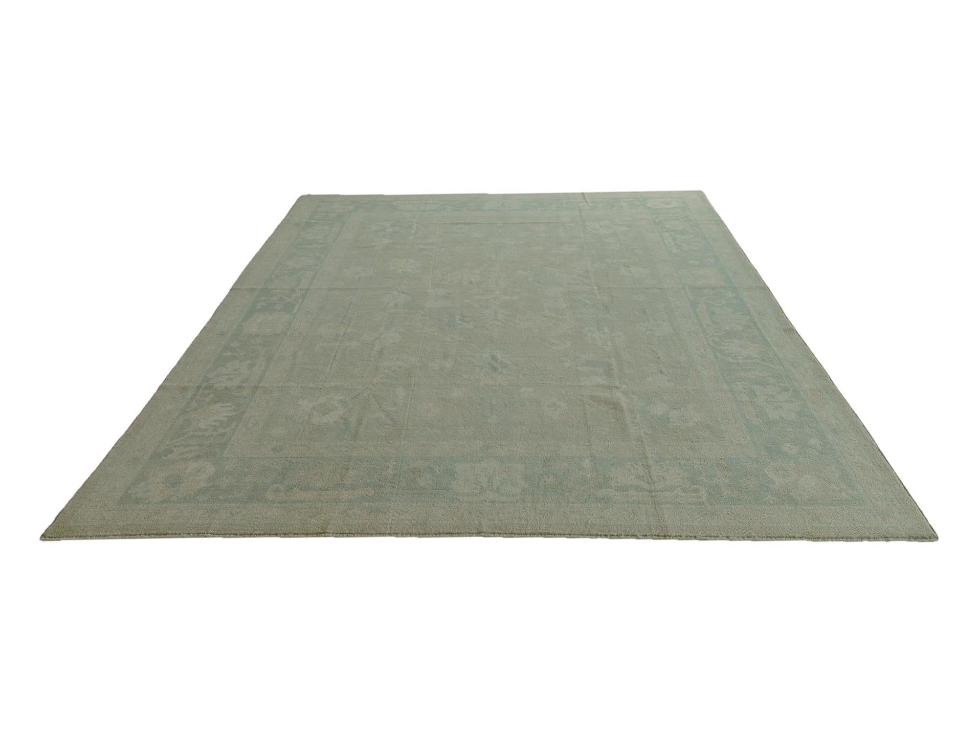 10' x 13' 8 Hand Knotted Oushak Wool Rug