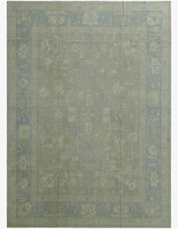 10' x 13' 8 Hand Knotted Oushak Wool Rug