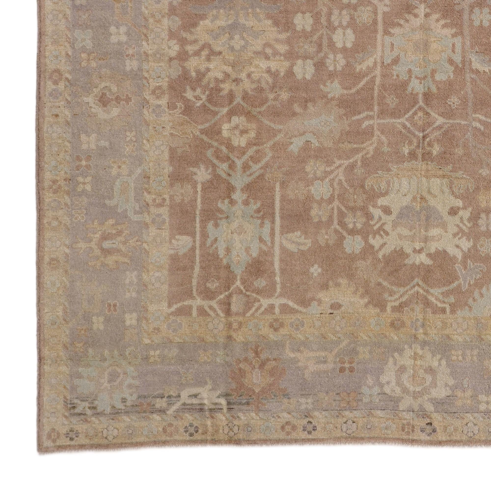 9' 4 x 11' 10 Hand Knotted Oushak Wool Rug