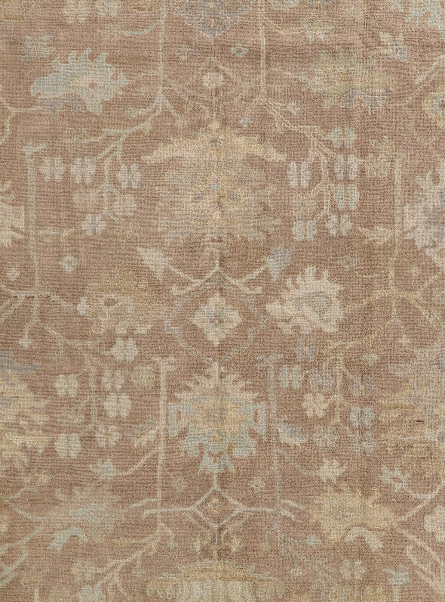 9' 4 x 11' 10 Hand Knotted Oushak Wool Rug