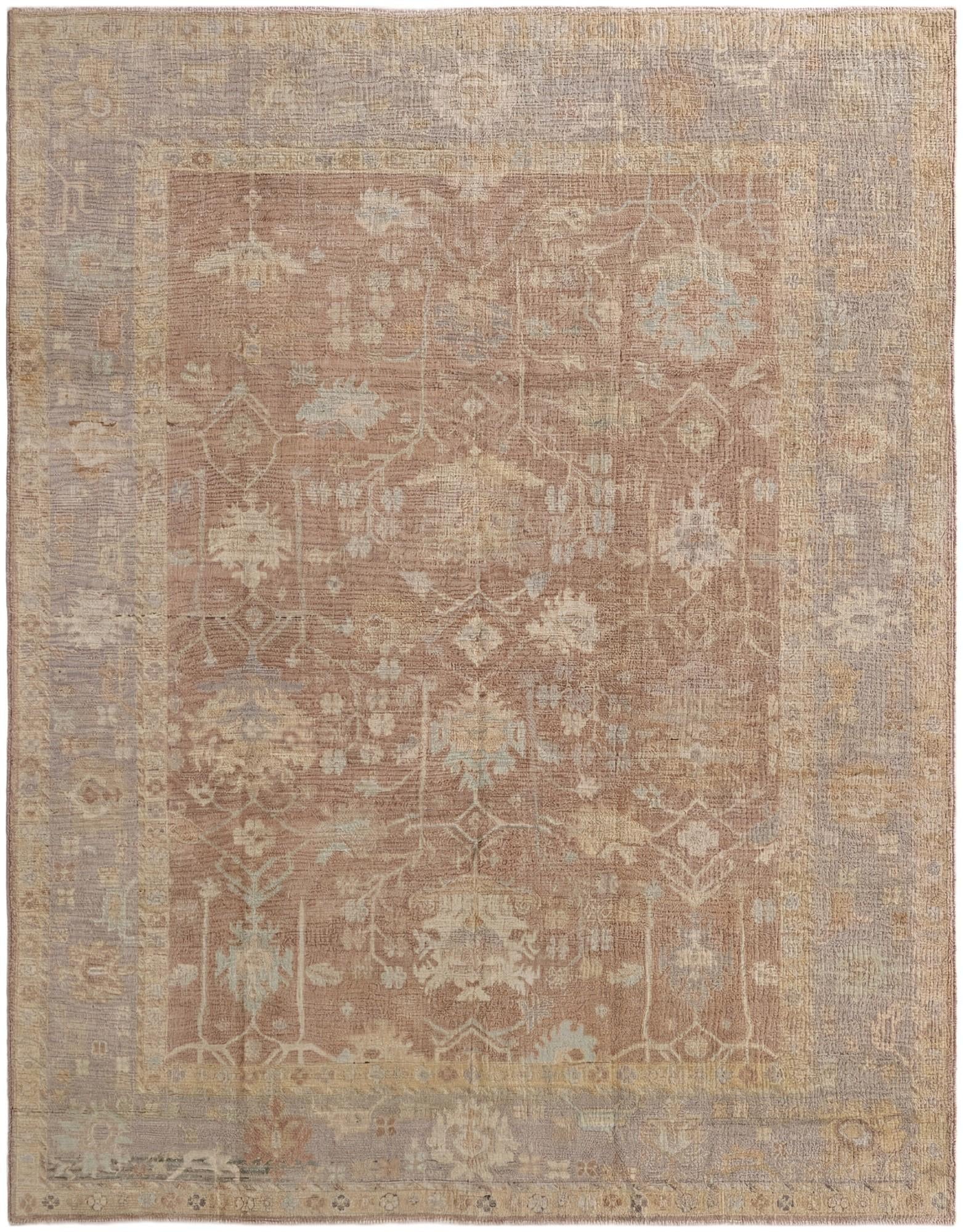 9' 4 x 11' 10 Hand Knotted Oushak Wool Rug