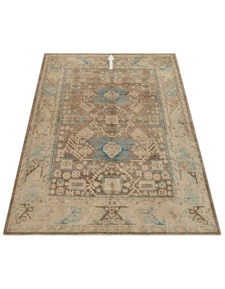 Detail image of 4' 11 x 6' 2  Hand Knotted Oushak Wool Rug