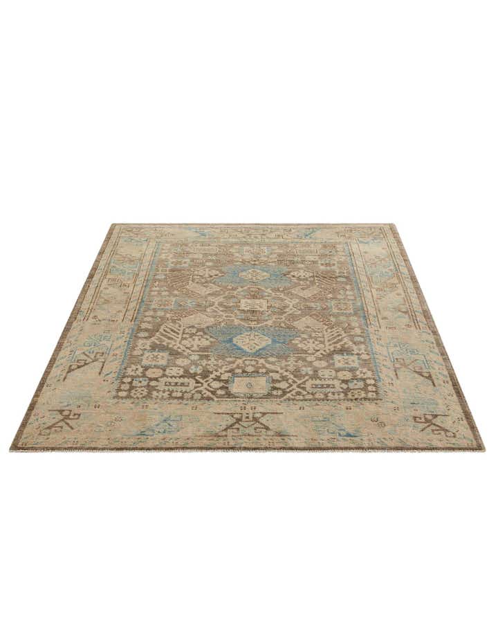 4' 11 x 6' 2 Hand Knotted Oushak Wool Rug