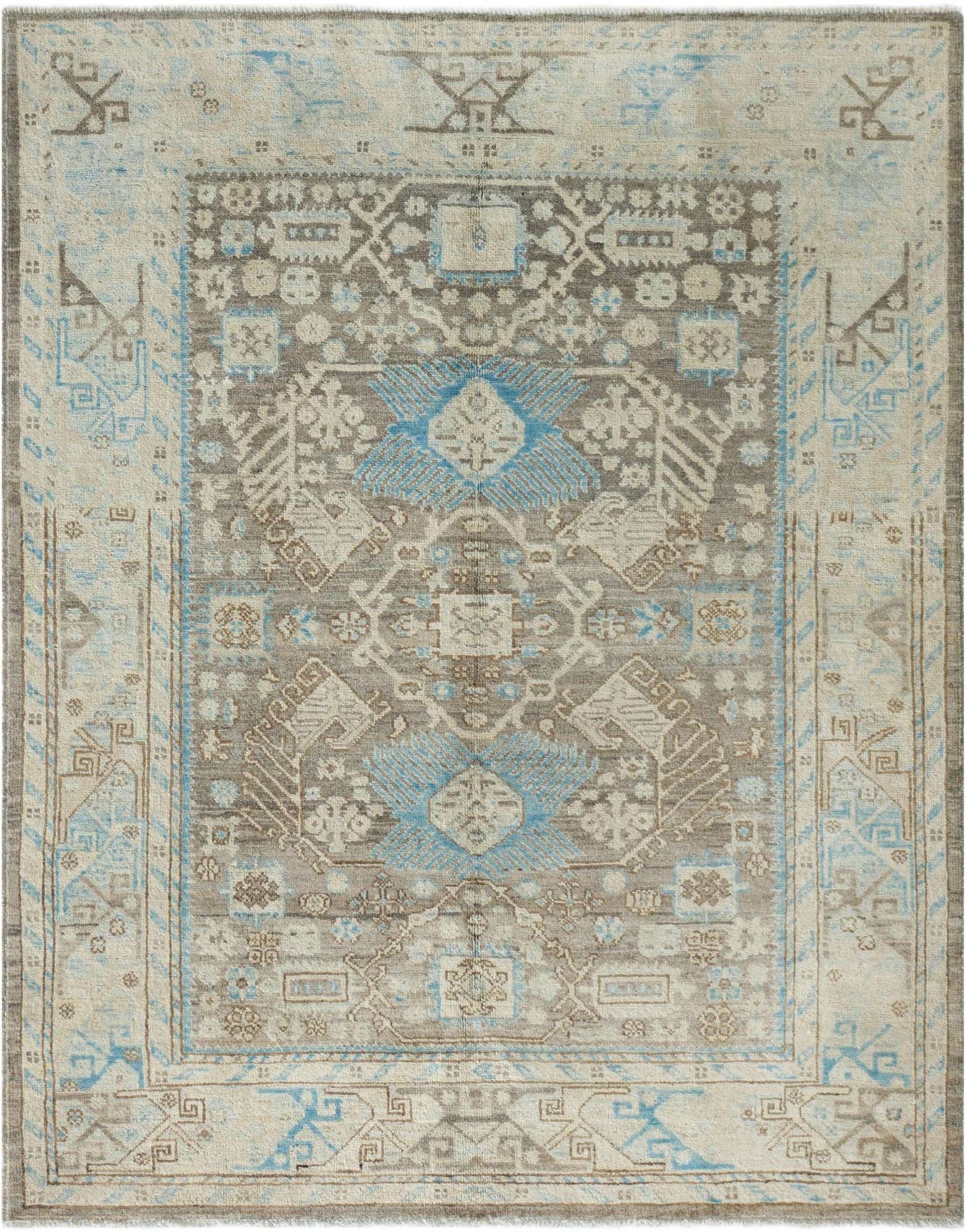 4' 11 x 6' 2 Hand Knotted Oushak Wool Rug