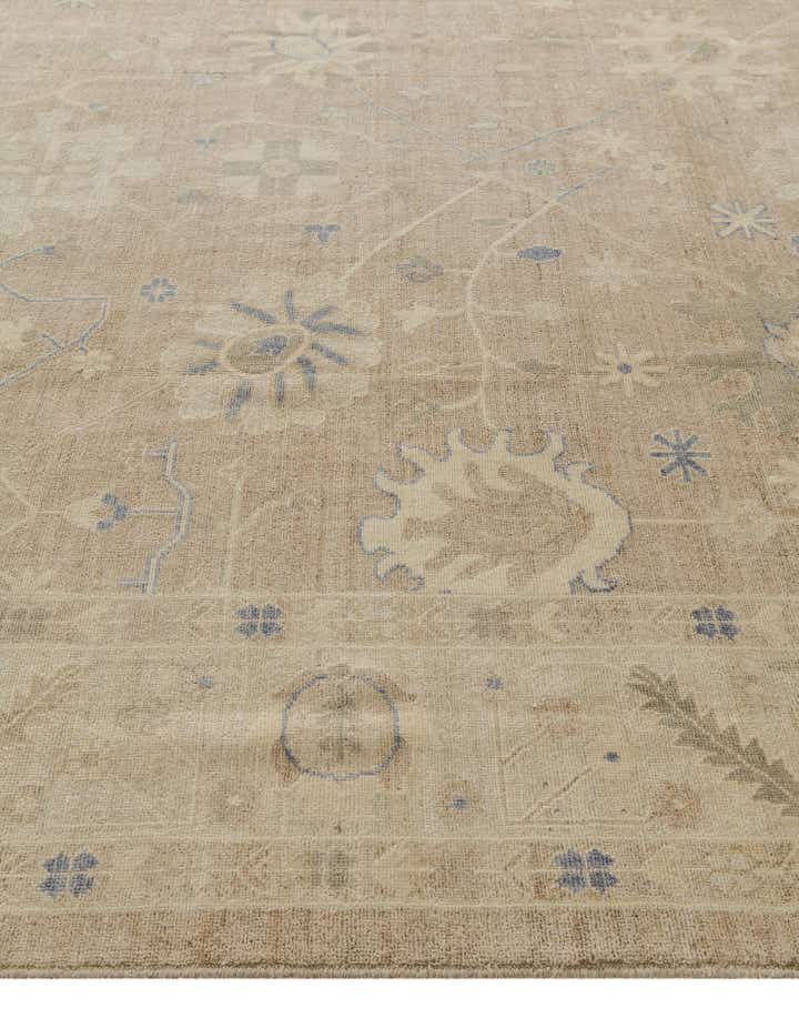 10' x 13' 7 Hand Knotted Oushak Wool Rug