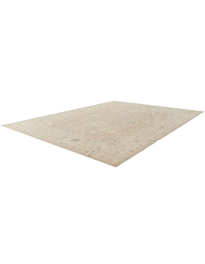 10' x 13' 7 Hand Knotted Oushak Wool Rug
