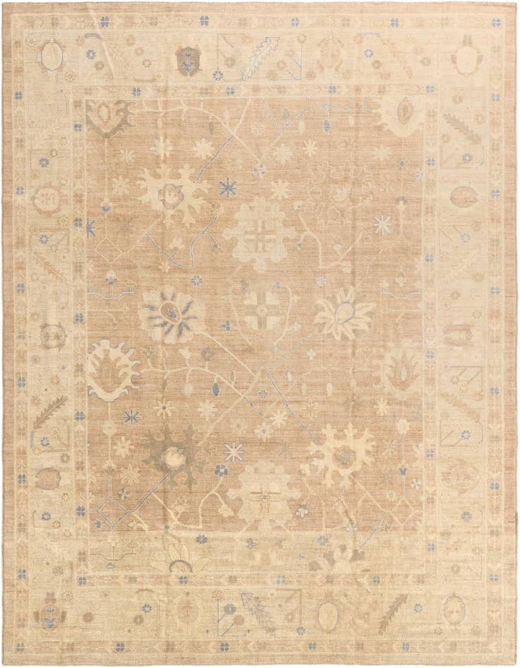 Detail image of 10' x 13' 7 Hand Knotted Oushak Wool Rug