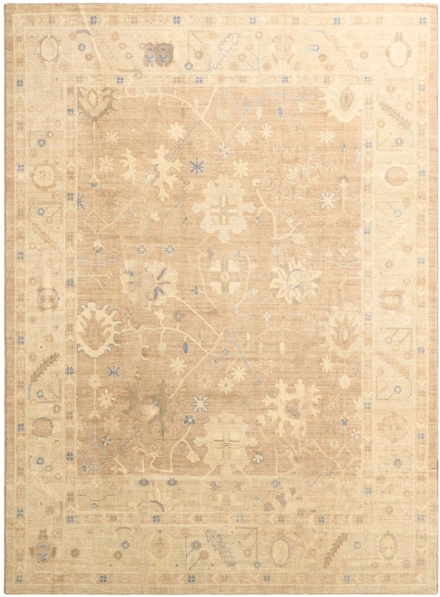 10' x 13' 7 Hand Knotted Oushak Wool Rug