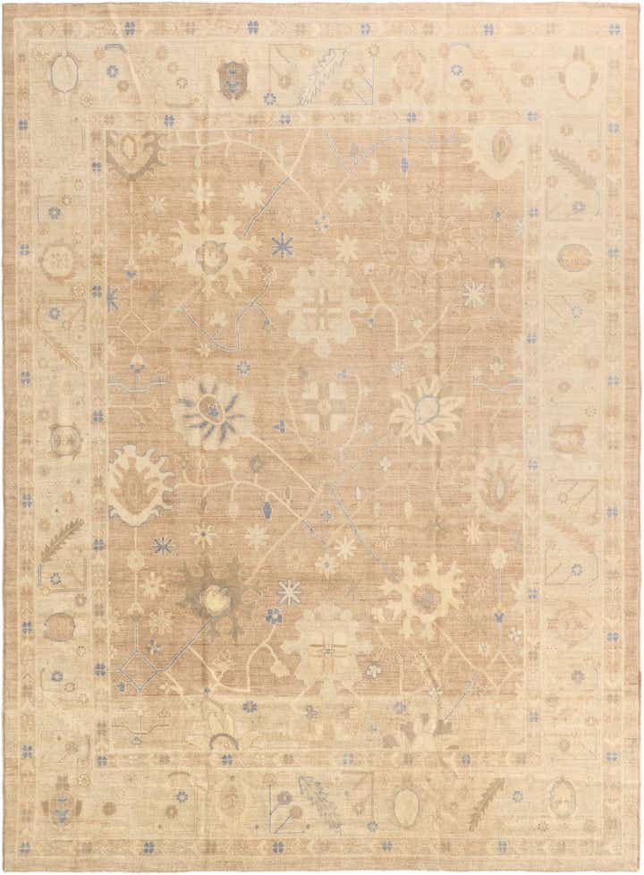 10' x 13' 7 Hand Knotted Oushak Wool Rug