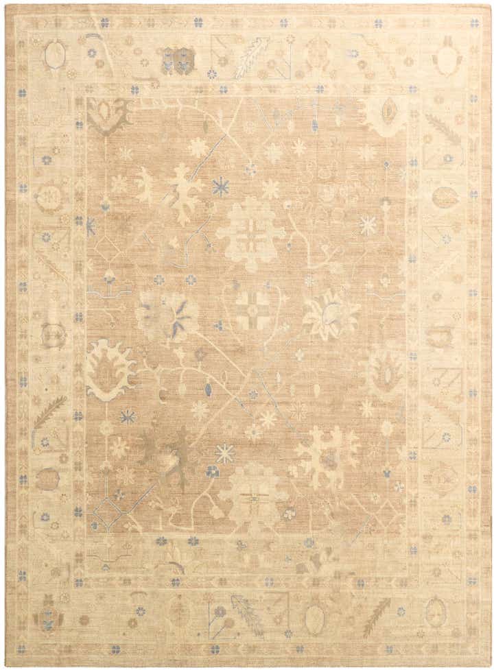 10' x 13' 7 Hand Knotted Oushak Wool Rug